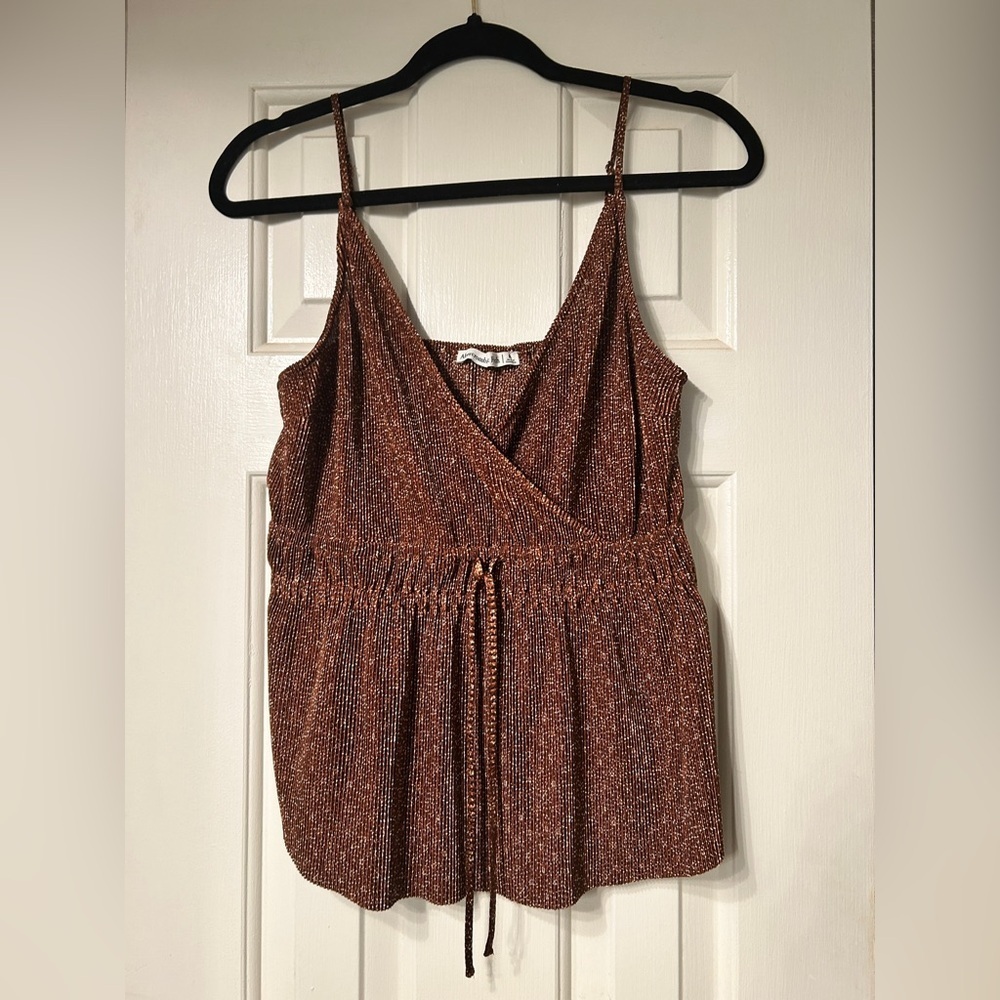 Abercrombie & Fitch Brown Y2K Forest Fairy, Whimsical Goth Grunge Cropped Cami